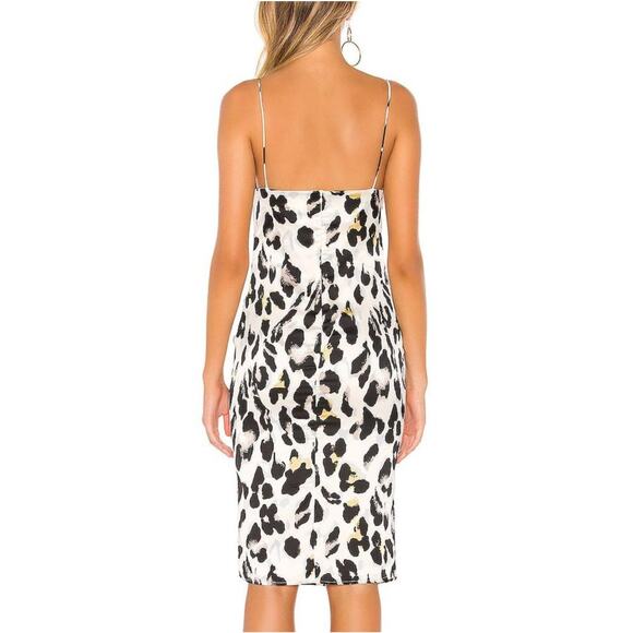 Revole Superdown Women Leopard Print Midi Slip dress Sz XS NWT Boho Sexy Slinky - Picture 2 of 10